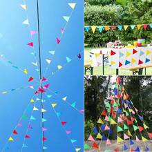 80m Multi-Color Triangle Flag Wedding/Valentine's Day/Party/Garden/Event Banner Garland Decoration - Multicolor - View 9