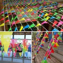 80m Multi-Color Triangle Flag Wedding/Valentine's Day/Party/Garden/Event Banner Garland Decoration - Multicolor - View 8