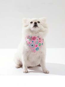 Cartoon Printed Dog Bandana, Triangle Bib, Pet Scarf. Soft And Absorbent Saliva Towel For Cat And Dog, Decorative Towel