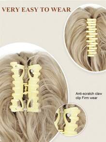 Claw Clip Short Ponytail Hair Extensions Bendable Metals Messy Bun Hair Piece Wavy Curly Fake Hairpieces