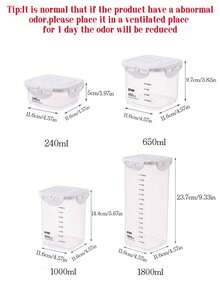 1pc  Plastic Pet Food Container, Transparent, Square, Vacuum Sealed, Multiple Sizes For Dog And Cat Food Storage - Multicolor - View 2