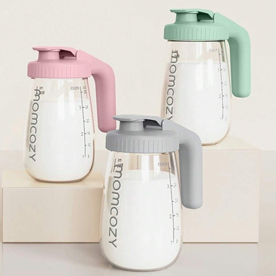 Momcozy Breast Milk Pitcher, Resistant To Heat And Cold Abrupt Temp Swings, No Leak Breast Milk Fridge Storage Container With Wide Mouth, Fast Baby Formula Maker, 1 Quart Mason Jar, 1 Count - màu xanh lá - Xem 1