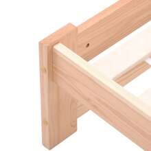 KOMHTOM KOMHTOM Futonbett, Massivholzbett Doppelbett mit Kopfteil und Lattenrost, 200x140cm,Solide Massivholzbett Futonbett Massivholz Natur Bett aus mit Kopfteil und Lattenrost , Natur (200x140cm)