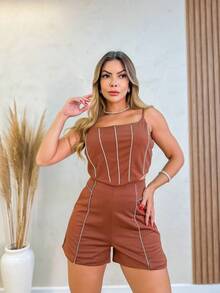 Women Two-Piece Outfits - màu nâu - Xem 2