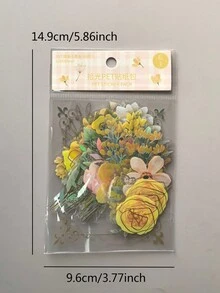 1包/40入組金箔植物貼紙，裝飾菊花和花朵PET貼紙 - 均碼 - 查看 2