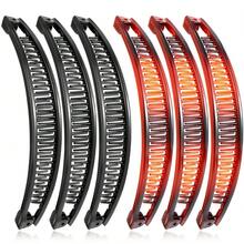 6个香蕉形发夹，鱼尾梳，女士鱼形马尾香蕉发夹，适合头发较少的女性，长发配饰，发夹 - 彩色 - 查看 2