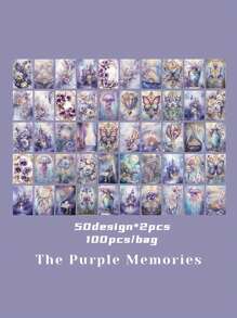 100 Stücke pro Buch Mini Scrapbooking Papier, Lost Ruins Serie, Vintage-traumhafter romatischer Galaxie-Hintergrund Material für Dekoration vom Notizbuch, Bilderrahmen, Handyhülle, Abfall-Journal, Sammelalbum DIY