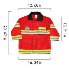 Firefighter Costume For Kids And Toddlers, Fire Chief Role Play Dress-Up Set, Pretend Fire Fighter Outfit With Realistic Accessories, Halloween Christmas Gift