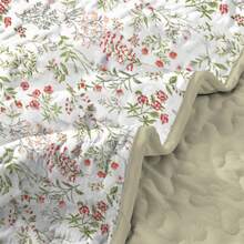 3入組花草設計被套套裝（被套*1 + 枕套*2），柔軟透氣舒適的寢具套裝，適用於臥室宿舍房間裝飾