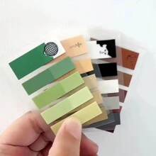 1入組100張色彩漸變卡通透明索引貼紙，辦公室和學校文具 - 均碼 - 查看 2