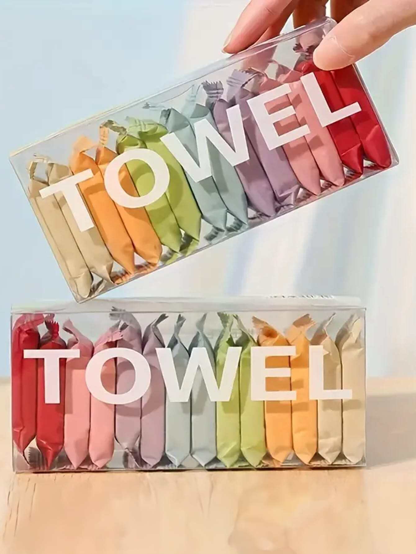 14Pack Compressed Disposable Face Towels, Unscented Thick Cotton