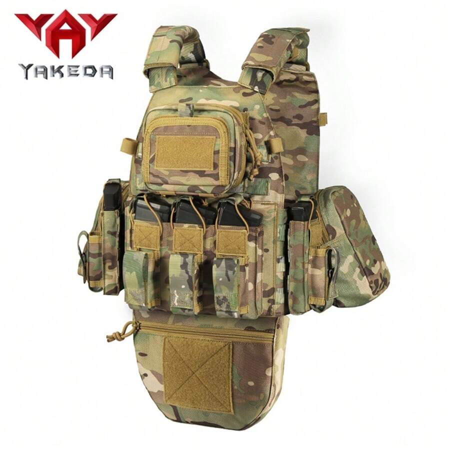 VAV YAKEDA Quick Release Chaleco Tactico Carrier MOLLE Camouflage HuntngTactical Vest With Crotch Protection