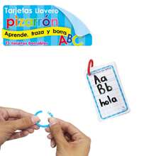 llavero tarjetas Abecedario plastificado borrable con 1 plumón - Multicolor - Ver 6