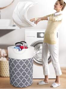 1 cái/2 cái Giỏ đựng đồ giặt di động 75l có tay cầm có thể gập lại, Giỏ đựng quần áo, Đồ chơi, Thích hợp cho gia đình, Ký túc xá, Phòng giặt ủi Quần váy Giày dép Quần jean Bốt Váy - Đen 1 - Xem 4