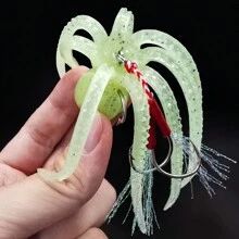 ANFS 1pc Octopus Swimbait Soft Fishing Lure , Heavy-Duty Lead  Jigs For  Trolling Salmon, Bass, & Trout Fishing - Multicolor - View 4