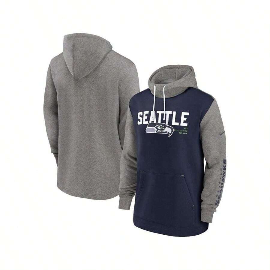 Sudadera con capucha tipo novio de color azul marina universitario y bloque de color del Equipo de Fútbol Americano  para hombre - Marina de - Ver 1
