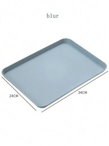 1pc Rectangular Tea Tray For Living Room, Tableware Holder For Cups And Saucers, Fruit Plate Christmas Gift - Multicolor - View 6