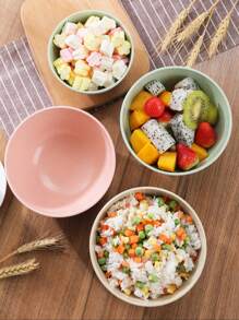 2 Chiếc/4/6 Màu Sắc Ngẫu Nhiên Rơm Lúa Mì Sáng Tạo Hộ Gia Đình Bát Cơm, Chống Vỡ, Bát Ăn Súp Cách Nhiệt - Hồng - Xem 3