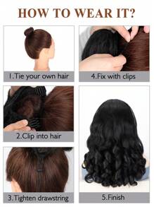 Yaki Cury Wave Ponytail Extension Drawstring Ponytail For Women Synthetic Long Curly Wave Pony Tails Hair Extensions Clip In Ponytail 16 Inch Hairpiece