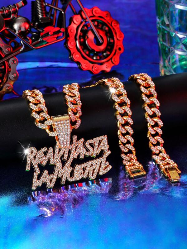 1 Stück Latin Trap Hip Hop Anhänger Herren Halskette für modische Geschenke auf der Straße