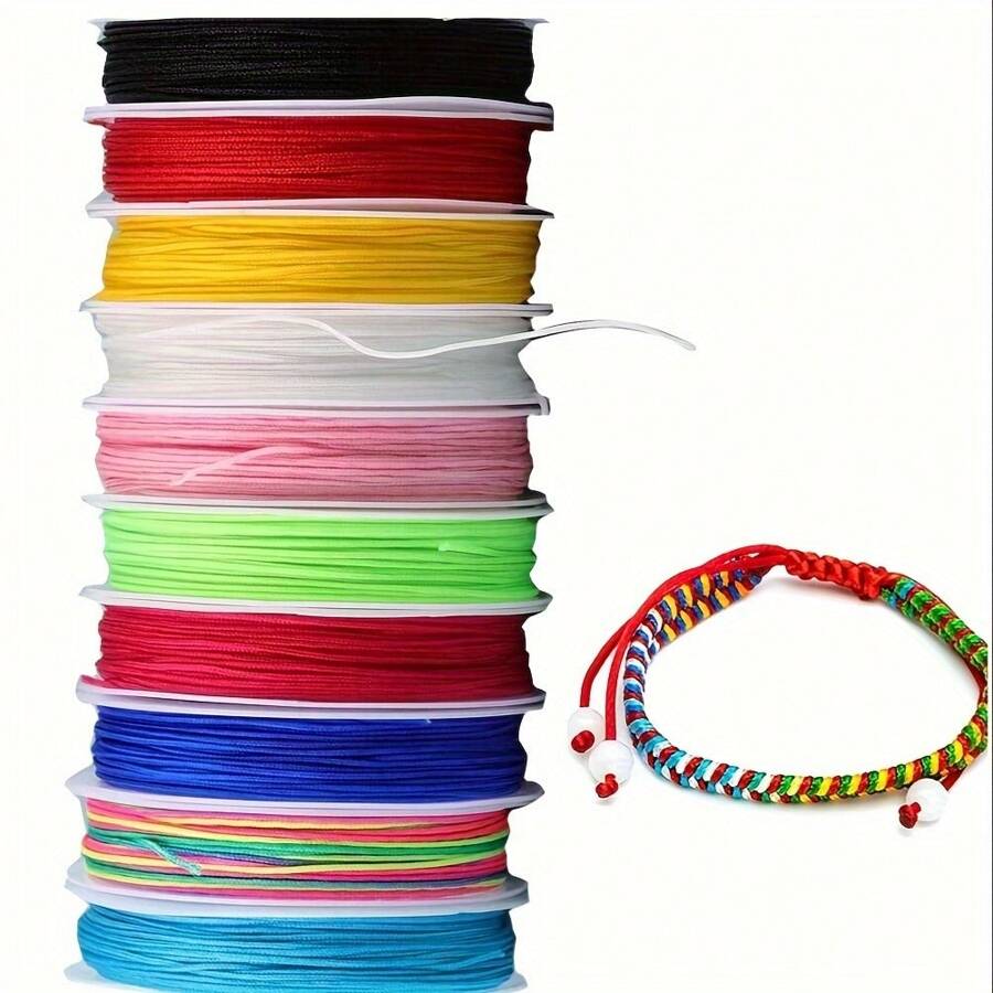 10rolls/Set 10 Colors Nylon Thread Chinese Knotting Cord Mixed Color Random DIY Solid Thread