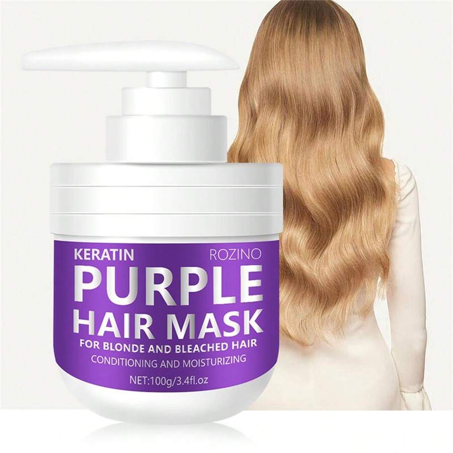 Rozino Mascarilla para el cabello de 100 g de color morado, pura y natural, para el cuidado de la piel y el cabello, uso universal para la cara, el Body, las uñas, el cabello y las pestañas - Morado - Ver 1