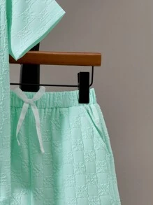 Vihyde Ensemble T-shirt à manches courtes et short pour garçon préadolescent en relief 3D, tenue décontractée pour les vacances