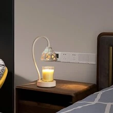 Lampada scaldacandele, luce per candele in metallo che scioglie la cera con timer per cera, candele di cera profumate, scaldaprofumi per decorazioni da tavola a casa, hotel yoga - Bianco - Visualizzare 6