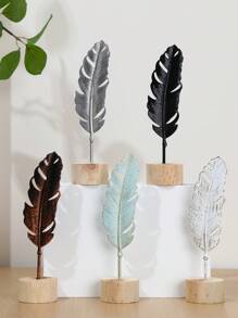 1pc Iron Decoration Craft, Creative Leaf Design Decoration Object For Home Best Gifts Rama Decoration Birthday Graduation - Multicolor - View 1