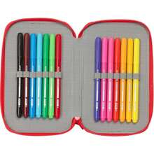 Safta Small Double Pencil Case 28 Pieces Pjmasks "Ready" - Officially Licensed School Pencil Case - Practical Design - Ideal For Storing Supplies - Resistant Material - Secure Zipper Closure - 彩色 - 查看 3