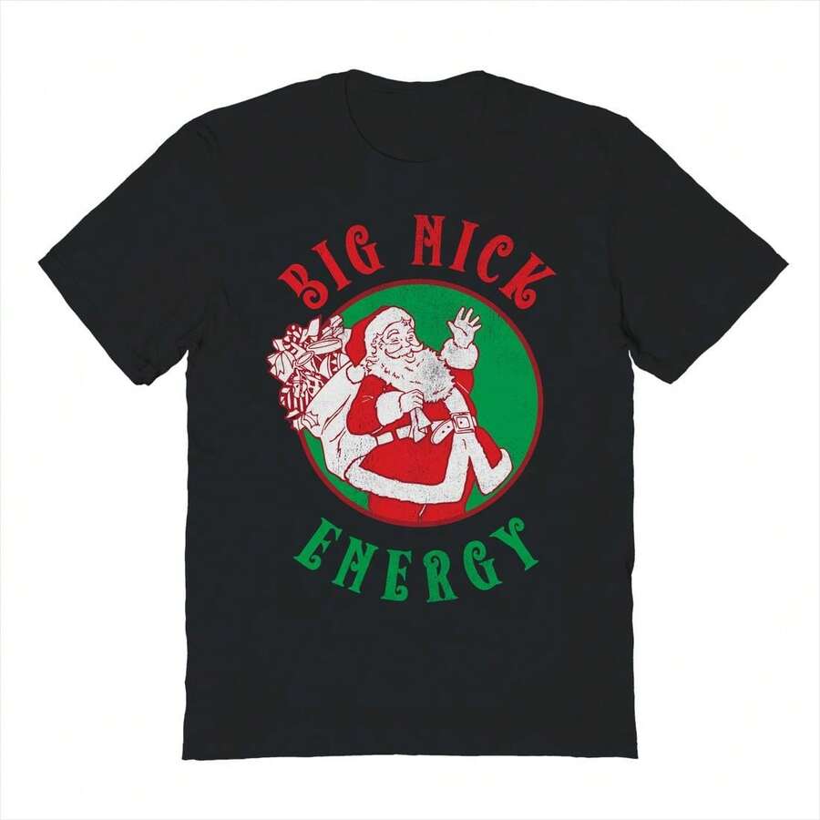 Nearly There Big Nick Energy Graphic Cotton Short-Sleeve T-Shirt - Black - View 1