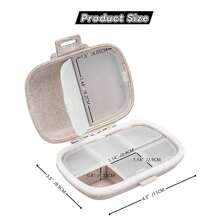 初次旅行用藥盒，8個格子的便攜式A-Z字母藥盒，每日藥丸盒可以容納維生素，口袋錢包藥物組織者小型藥丸容器，帶有字母標識的收納盒