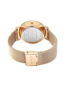 Coach PERRY Collection Classic Milanese Braided Chain Sunburst Dial Small Gold Watch