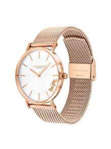 Coach PERRY Collection Classic Milanese Braided Chain Sunburst Dial Small Gold Watch