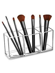 1pc Multi-Compartment Cosmetic Brush Holder Pen Container Desk Organizer Storage Box - Multicolor - View 8