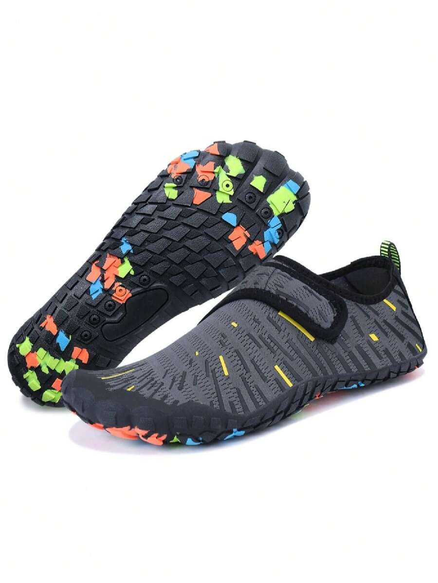 Valentine's Day Men's Women's Water Shoes, Festival Gift Quick-Dry Aqua Socks, Slip-On Amphibious Trail Shoes, Comfort Fit For Hiking, Swimming, Outdoor Activity - 灰色 - 查看 1
