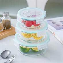 Set de recipiente de vidrio para el almuerzo para trabajadores de oficina con tapa de cuenco, contenedor de conservación de frescura - Multicolor - Ver 1