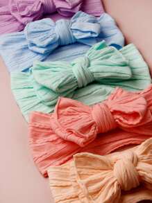 5 piezas Diademas para bebé de doble capa con lazo de jacquard de moda