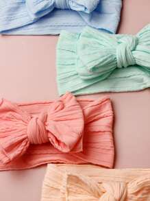 5 piezas Diademas para bebé de doble capa con lazo de jacquard de moda