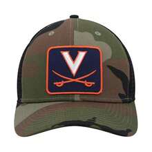 Gorra trucker de visera plana con estampado de camuflaje, negra, de la marca Virginia Cavaliers Classic99 para hombres de Nike - Camuflaje/Negro - Ver 3