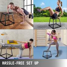Plyometric Platforms 4 PCS Set (6", 12", 18", 24"),Plyometric Jump Box Plyometric Training Jump Squat Box Fitness Box Set For Jump Exercise Fit Training Black - màu đen - Xem 7