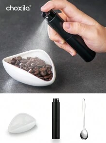 choxila 3件套，咖啡豆计量杯+防静电喷雾瓶+咖啡勺，咖啡配件，陶瓷计量容器，单剂量量盘套件，咖啡礼品学校用品返校 - 白色 - 查看 5