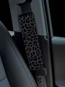 1 pieza Cubierta del cinturón de  del automóvil con patrón de leopardo, ajuste universal para SUV, sedán, proteja el interior de su vehículo - Multicolor - Ver 1