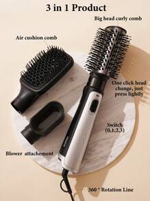CRASTS Star 3-In-1 Hair Styling Tool For Straightening, Curling & Blow Drying, Creating Big Waves & Volumizing Hair Roots, Classic Black & Silver Hair Styler MD-21, Suitable For Home Or Travel Hair Styling - EU F Type Plug(220-240V) - View 4