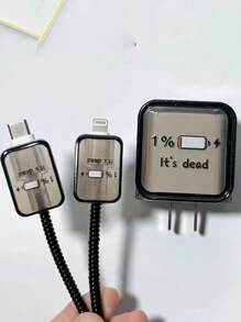 5pcs Fun Cartoon Charger Cable Protectors Compatible With Apple 14ProMax, To Protect Data Cable From Bending And 20W Fast Charging Charger, With Cable Winder And Protector String - Multicolor - View 7