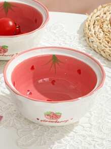 1 件/4 件创意家用汤碗、沙拉盘、餐具、可爱少女草莓心形碗、厨房装饰、家居装饰、适用于汤、米饭、水果、小吃、户外、派对、婚礼、礼物、餐厅、生日 - 粉色 - 查看 13
