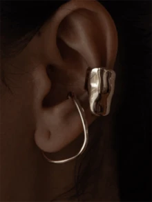 Uworld 1對18K鍍金304不銹鋼鑄造工藝耳夾夾朵，朋克時尚非穿孔耳環，男女皆宜的日常佩戴和節日禮物