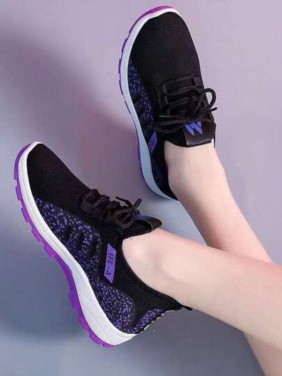 Zapatos De Mujer De Malla Tridimensional Recortada Con Mosca, Zapatillas deportivas de colores sólidos para mujer, zapatillas deportivas transpirables de moda, modelos de pareja zapatillas de colores sólidos con cordones