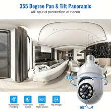 1 piezas Camara Kit Foco de Seguridad 360 con Vision Nocturna Wifi Hd Exterior - Blanco - Ver 7