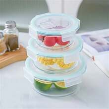Set de recipiente de vidrio para el almuerzo para trabajadores de oficina con tapa de cuenco, contenedor de conservación de frescura - Multicolor - Ver 7